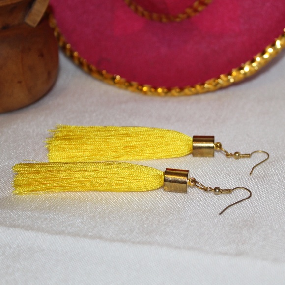 Metzi Jewelry - Small Lemon Handmade Tassel Earrings